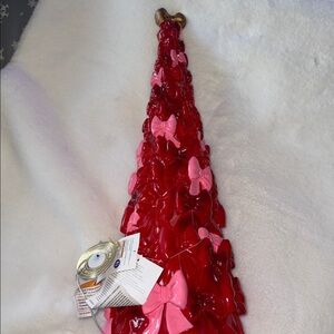 Cupcakes & Cashmere 24" Light Up Red & Pink Bows  Tree/NEW